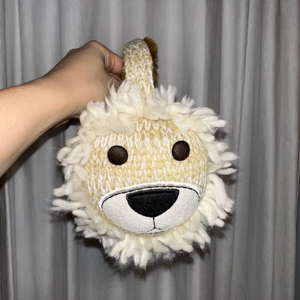 NWOT Handmade Lion Earmuffs – Cozy Black & White Winter Accessory